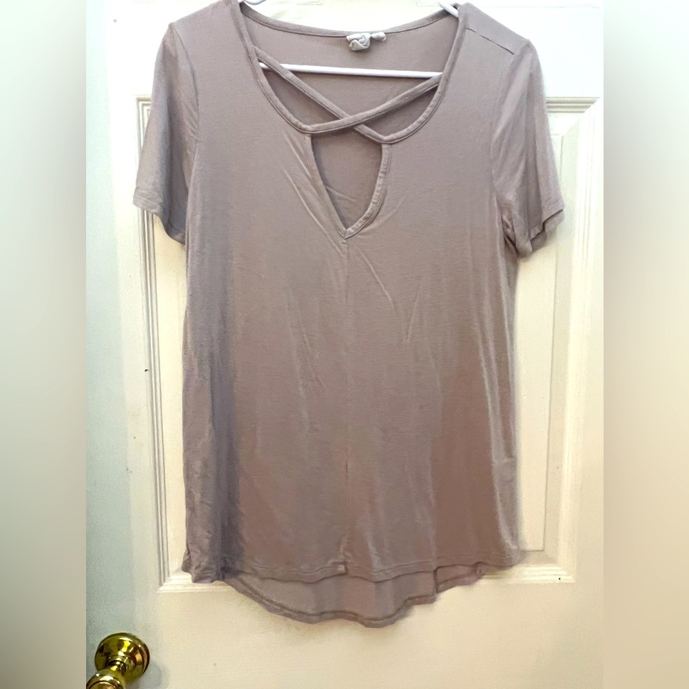 Taupe criss cross top